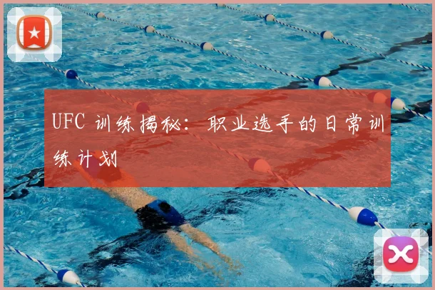 UFC 训练揭秘：职业选手的日常训练计划